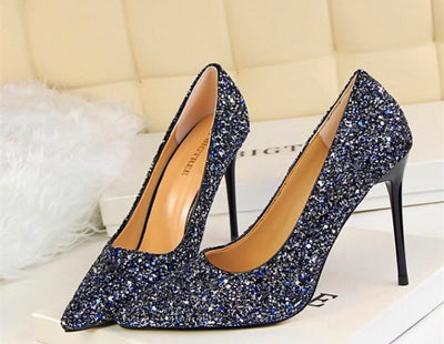 Till the Glitter Ends Navy High Heels - Fashion Genie Boutique