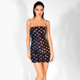 Checking You Out Black Iridescent Sequin Mini Dress - Fashion Genie Boutique