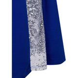 Dazzling Diva Blue & Silver Strapless Sequin Maxi Gown Dress - Fashion Genie Boutique