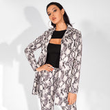 Take It Easy Grey Snake Print Jacket - Fashion Genie Boutique