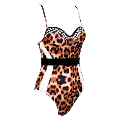 Amour Brown Animal Print Swimsuit - Fashion Genie Boutique