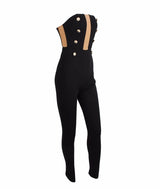 Evening In Rome Black Military Strapless Jumpsuit - Fashion Genie Boutique