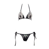 Beach Bae Nude Crystal Embellished Bikini Swimsuit - Fashion Genie Boutique