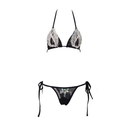 Beach Bae Nude Crystal Embellished Bikini Swimsuit - Fashion Genie Boutique