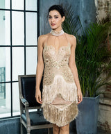Sunset Kiss Gold Lace Fringe Dress - Fashion Genie Boutique