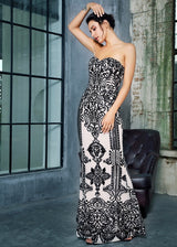 Godiva Black Strapless Sequin Maxi Fishtail Dress - Fashion Genie Boutique