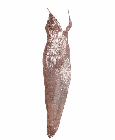 Show Must Go On Champagne Sequin Maxi Dress - Fashion Genie Boutique