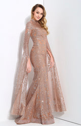Queen Of The Night Gold Glitter Fishtail Maxi Dress - Fashion Genie Boutique