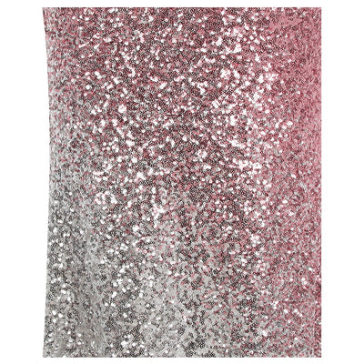 Oh My Posh Pink & Silver Sequin Gradient One Shoulder Maxi Gown Dress - Fashion Genie Boutique