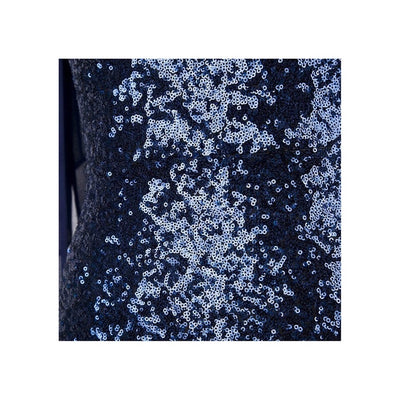 Oh My Posh Blue & Silver Sequin Gradient One Shoulder Maxi Gown Dress - Fashion Genie Boutique