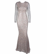 Spellbound Red Glitter Fishtail Long Sleeve Maxi Dress - Fashion Genie Boutique