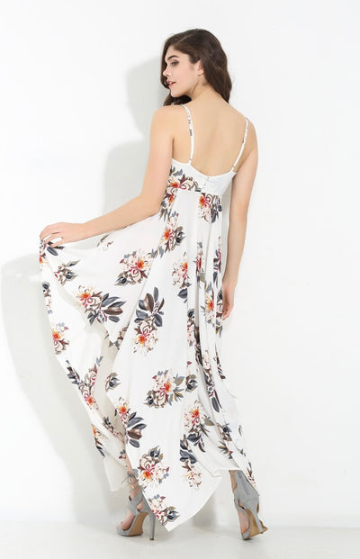 Koko White Floral Print Maxi Dress - Fashion Genie Boutique