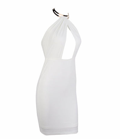 Take Me To The Halter White Mini Dress - Fashion Genie Boutique
