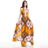 Enchant Me Yellow Multi  Double Split Maxi Dress - Fashion Genie Boutique