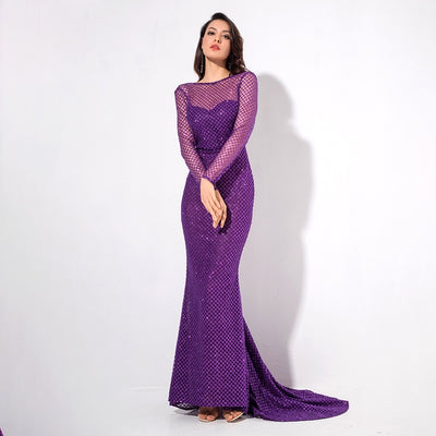 Making Moves Green Long Sleeve Glitter Maxi Gown Dress - Fashion Genie Boutique