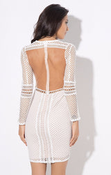 All Nighter White Bandage Mesh Mini Dress - Fashion Genie Boutique