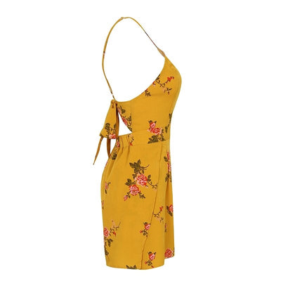 Sweetness Achieved Nude Floral Playsuit - Fashion Genie Boutique