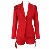 Tun Up Black Lace Up Shorts and Blazer Co-Ord - Fashion Genie Boutique