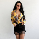 Rose Before Dawn Green Long Sleeve Satin Bodysuit - Fashion Genie Boutique