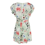 Magical Meadow Green White Floral Print Mini Dress - Fashion Genie Boutique