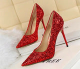 Till the Glitter Ends Red High Heels - Fashion Genie Boutique