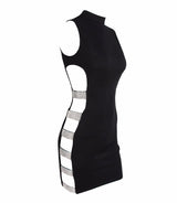 Cut it Out Blue Embellished Cut Out Mini Dress - Fashion Genie Boutique
