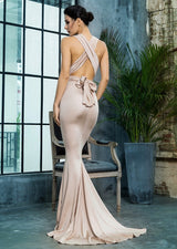 Make An Entrance Nude Multi-way Maxi Fishtail Dress - Fashion Genie Boutique