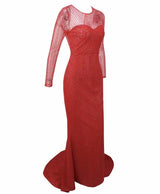 So Beautiful Silver Glitter Long Sleeve Maxi Dress - Fashion Genie Boutique