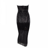 Glam Doll Red Strapless Sequin Midi Dress - Fashion Genie Boutique