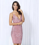 Weekend Fun Pink Sequin Mini Dress - Fashion Genie Boutique