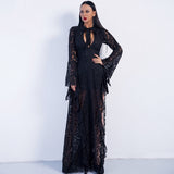Bewitched Black Lace Maxi Dress - Fashion Genie Boutique