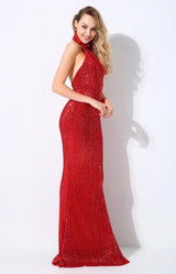 Spotlight Statement Red Sequin Fishtail Maxi Dress - Fashion Genie Boutique