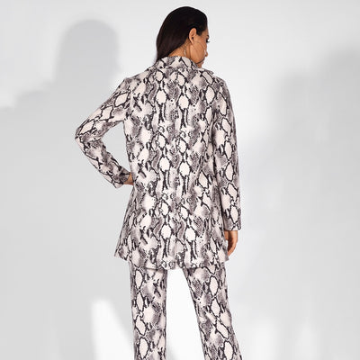 Take It Easy Grey Snake Print Jacket - Fashion Genie Boutique