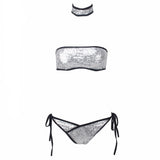 Need I Say Shore? Silver Sequin Choker Bikini - Fashion Genie Boutique