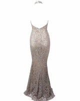 Devotion Silver Glitter Embellished Maxi Dress - Fashion Genie Boutique