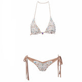 Sunrise Swim White Crochet Crystal Bikini - Fashion Genie Boutique