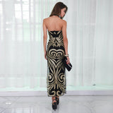 My Darling Black & Gold Glitter Strapless Maxi Dress - Fashion Genie Boutique