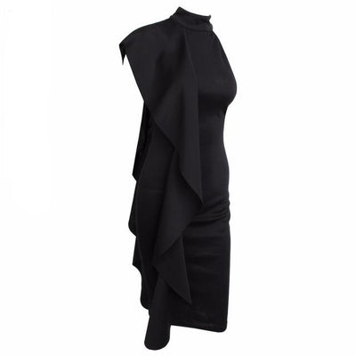 Make Your Move White Frill Bodycon Midi Dress - Fashion Genie Boutique