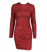 Alassia Black & Nude Glitter Long Sleeve Mini Dress - Fashion Genie Boutique
