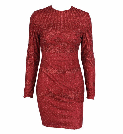 Alassia Black & Nude Glitter Long Sleeve Mini Dress - Fashion Genie Boutique