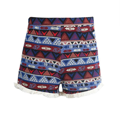 Welcome to Paradise Multi Fringe Print Shorts - Fashion Genie Boutique