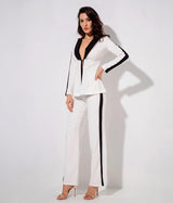 Girl Boss White Stripe Blazer & Trousers Co-Ord - Fashion Genie Boutique