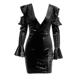 Go Ahead Black Long Sleeve Sequin Mini Dress - Fashion Genie Boutique