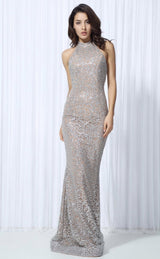 Devotion Silver Glitter Embellished Maxi Dress - Fashion Genie Boutique