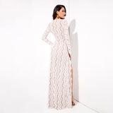 Walking Goddess White Long Sleeve Double Split Maxi Dress - Fashion Genie Boutique