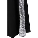 Dazzling Diva Black & Silver Strapless Sequin Maxi Gown Dress - Fashion Genie Boutique