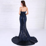 Deepest Devotion Navy Sequin Halterneck Maxi Dress - Fashion Genie Boutique