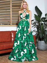 Tanning Time Green Cut Out Maxi Dress - Fashion Genie Boutique