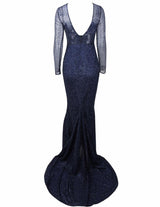 So Beautiful Silver Glitter Long Sleeve Maxi Dress - Fashion Genie Boutique