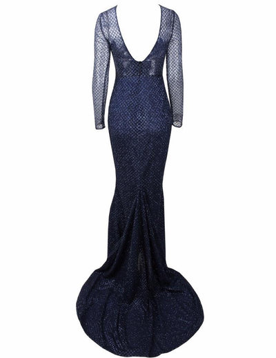 So Beautiful Silver Glitter Long Sleeve Maxi Dress - Fashion Genie Boutique